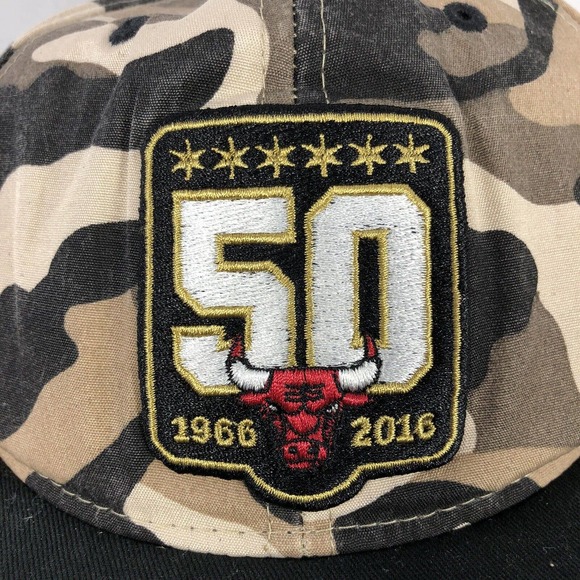 Chicago Bulls 50th Anniversary Snapback Hat 2016 AT&T Stadium Giveaway NBA Camo - Picture 4 of 12